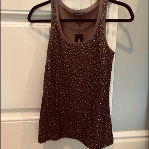 NWT Express Bronze Sequin Tank Top